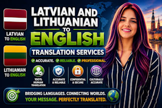 translate latvian, lithuanian to english and vice versa translation
