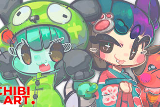 draw chibi art unique style anime fanart oc game character