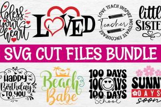 create creative, svg, cut files, png, bundle design for esty