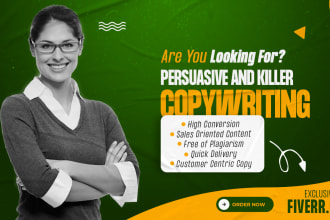 do highly persuasive copywriting for your website and landing pages