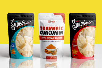 design premium product packaging, pouch design, mylar bag, and food packaging