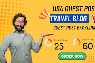 publish travel blog article on USA sites with guest post backlink