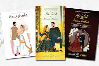design customize illustrated invitation card