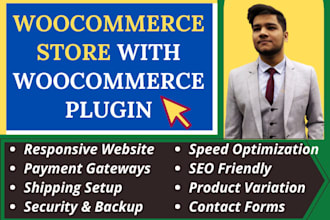 create a woocommerce store for you with woocommerce plugin
