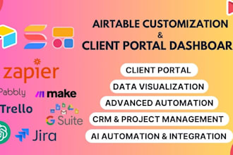 website portals and dashboard with airtable, smartsuite, softr and automation