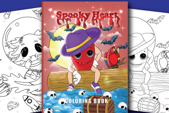 draw cute doodle kawaii coloring book pages for KDP