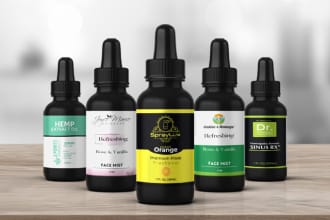 design premium product label, cbd label,  bottle label, and packaging design