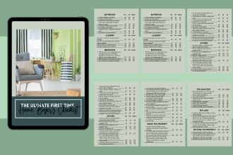 design checklist, workbook, tracker, and form on canva