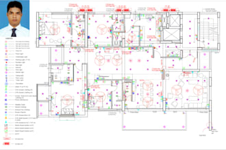 design drawing mep, electrical, hvac, plumbing, fire plan