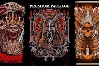draw a detailed dark art illustration with engraving style