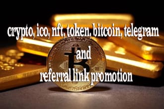 crypto, ico, nft, token, bitcoin, telegram and referral link promotion