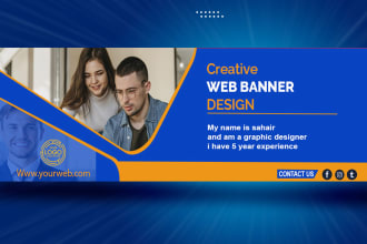 do stylish web banner, header, social media post and website cover