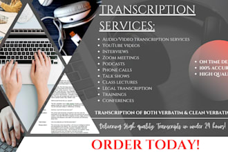 provide high quality transcripts from audio or video files