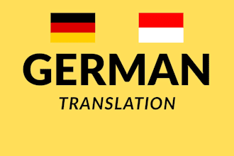 provide professional german to indonesia or english manual translation
