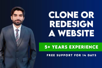 clone website, duplicate website, redesign website or landing page