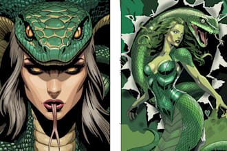 illustrate comic book cover art and character design