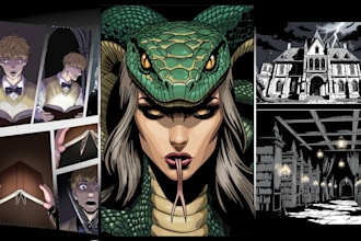 create comic book covers, character art and sequential illustration