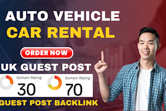 publish auto vehicle car rental article with UK guest post backlink