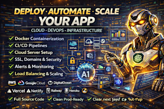deploy your app and set up ci cd, docker, and cloud infrastructure, etc