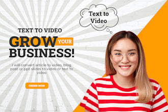 convert article, blog post, script to text to video with voice over HD quality