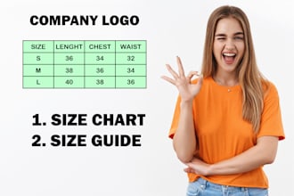 design unique size charts or size guides