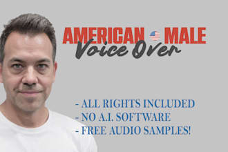 record a professional american male voice over