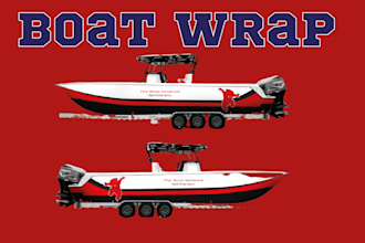 provide professional custom boat wrap design and ship
