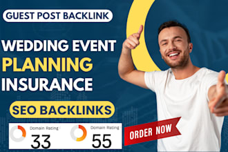 offer SEO link building via wedding event planning insurance guest post backlink