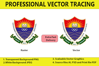 do vector tracing and convert raster or logo to vector