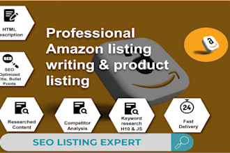 write SEO amazon product title, bullet points, HTML description, ebc content