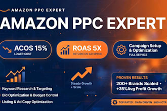 be your amazon PPC expert to reduce acos and scale roas 5x