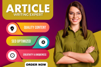 do  SEO article writing, content writing for your blogs