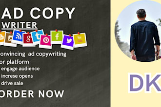 write ad copy for facebook, instagarm and google ads