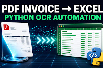 automate PDF invoice data extraction to excel using python ocr
