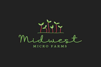 design micro greens farm logo