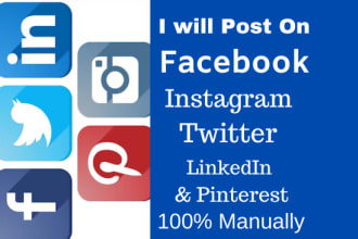 post your business on fb, ig, twitter,linkedin and pinterest