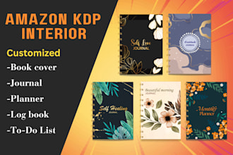 design journal, planner, covers, interiors for amazon KDP
