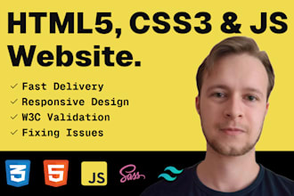 develop responsive website with html css and js