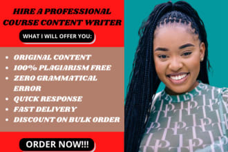 create course content, course creation, online course and course development