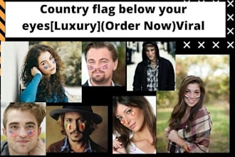 design luxury country flag below your eyes