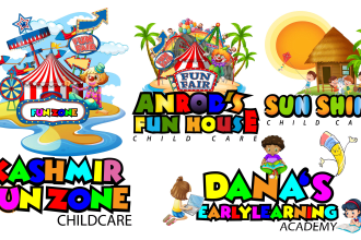 design baby shop child care day care, school, kids toys logo