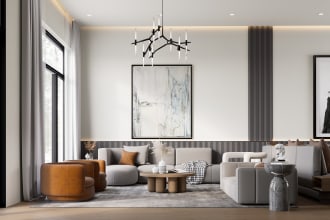 design house interior model, 3d rendering