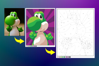 create paint by number pages for adults and childrens