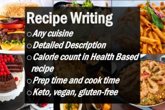 be your cookbook writer