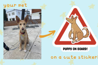 design a car decal sticker with your pet, dog, cat