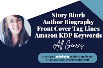 write a captivating book blurb and author bio section