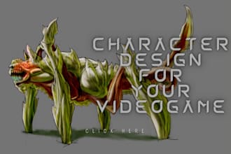 design 2d or 3d creature concept art for videogames