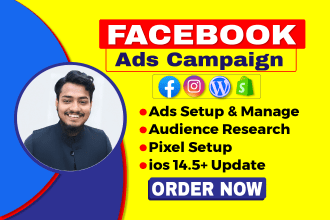 be your facebook ads campaign manager, fb  marketing and shopify fb ads manager