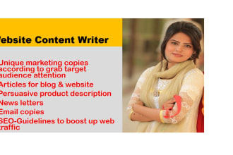 write digital marketing copies and website content
