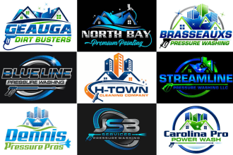 design pressure washing cleaning and power washing logo